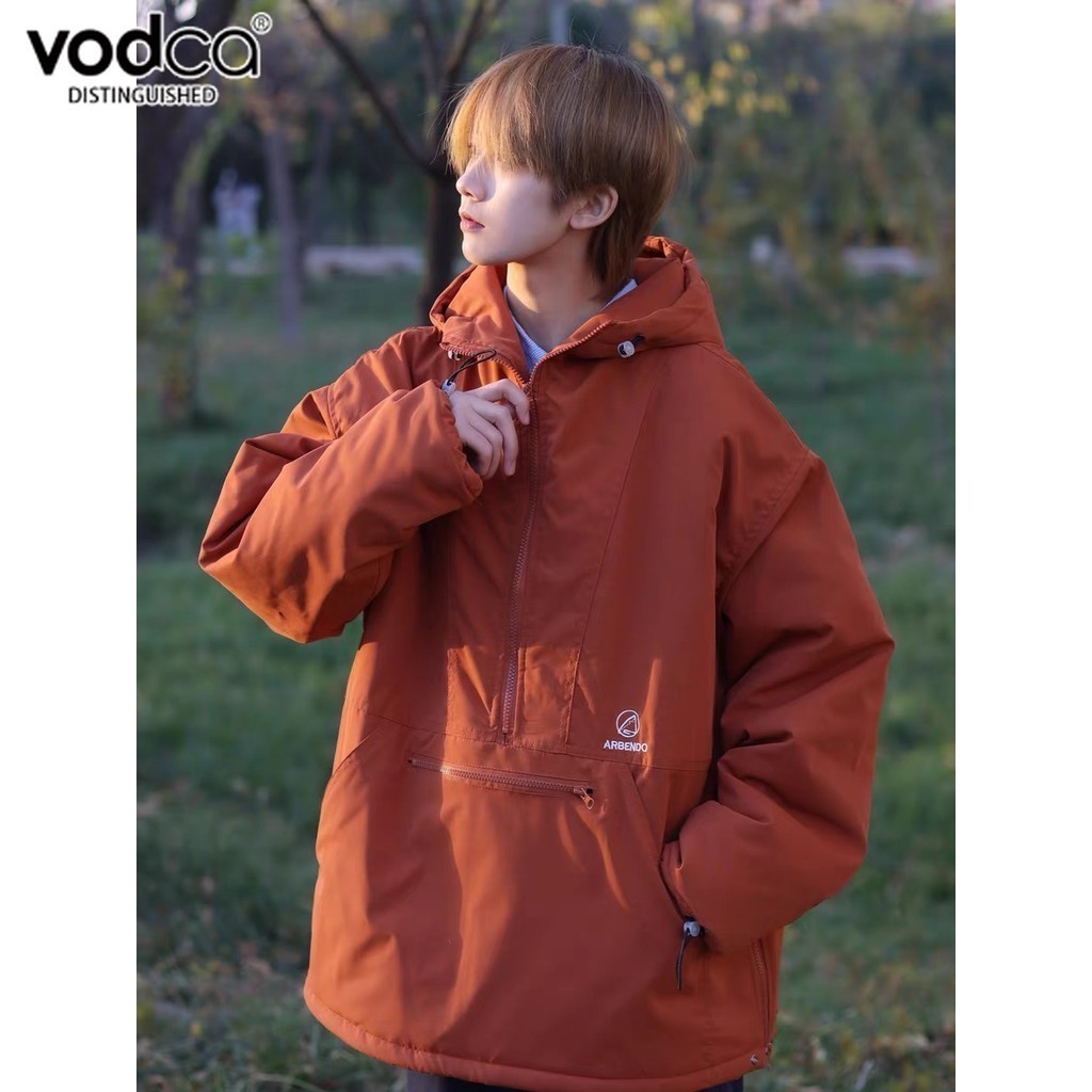 Vodca-เสื้อกันแดด แจ็คเก็ตมีกระเป๋า ซิปครึ่ง ทรงหลวม สวมใส่สบาย FZ-FY118