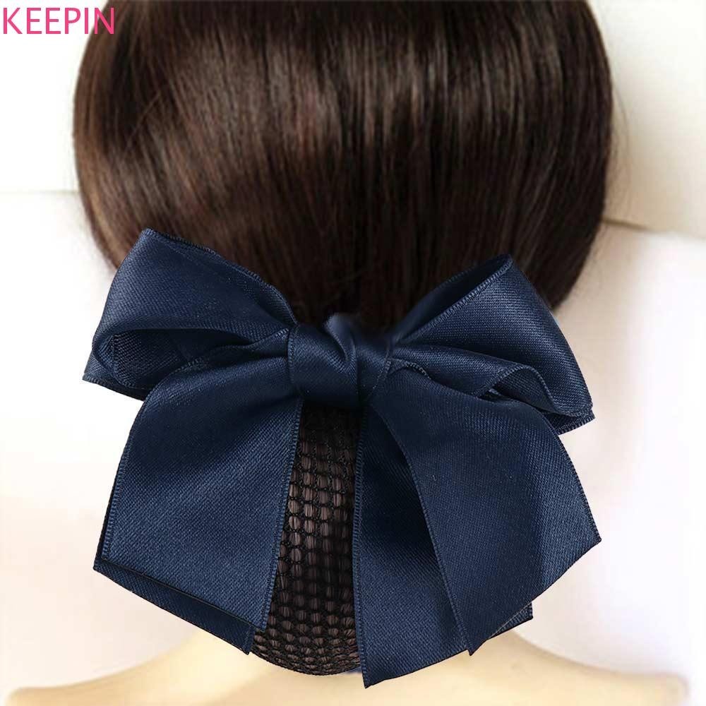 Keepin ผู ้ หญิงฤดูใบไม ้ ผลิคลิป Elegant Vintage Bowknot โรงแรมพยาบาลหญิง Hairgrips ฝาครอบสุทธิ