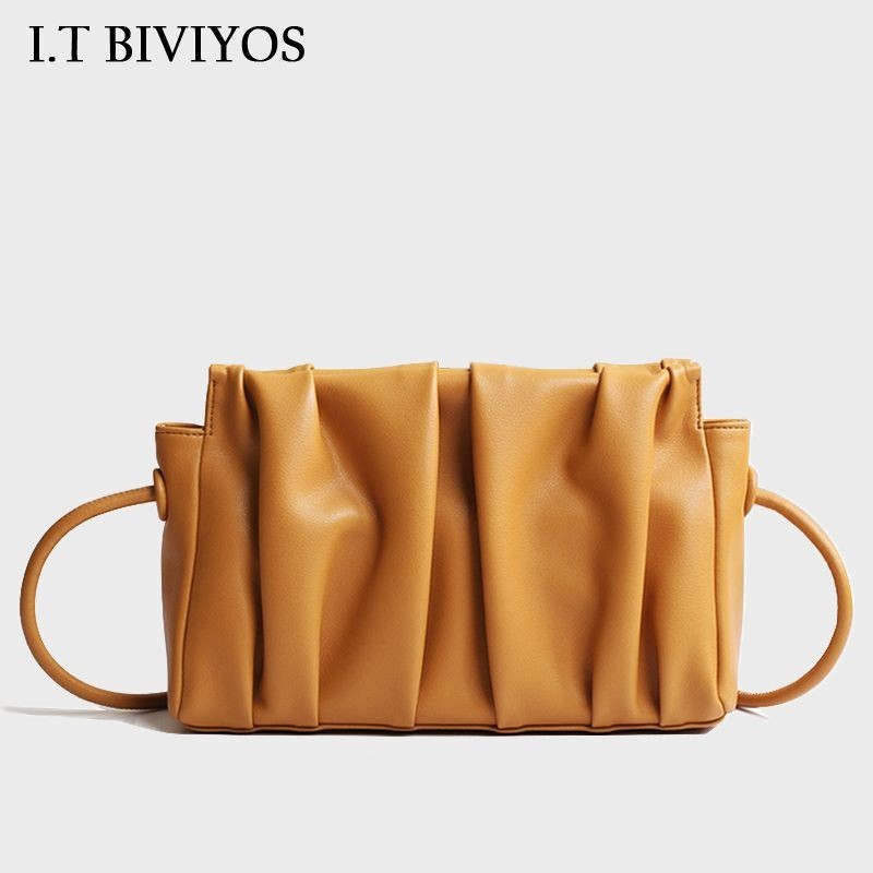 It BIVIYOS Designer French Niche Minimalist Shoulder Commuter Bag Cloud Pleated Bag Big Bag Commuter