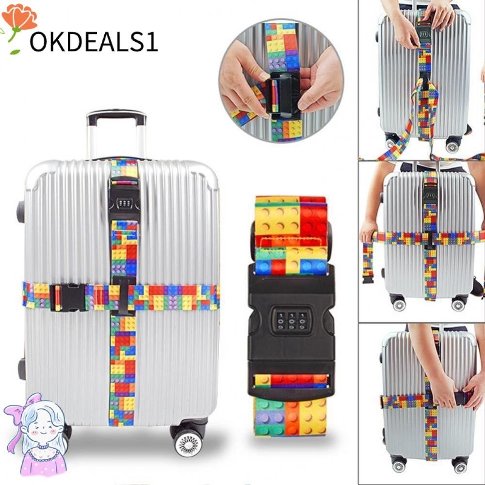 Dealshop สายรัดกระเป๋าเดินทาง อุปกรณ์ล็อคกระเป๋าเดินทาง ที่ปลอดภัย สายรัดกระเป๋าเดินทาง