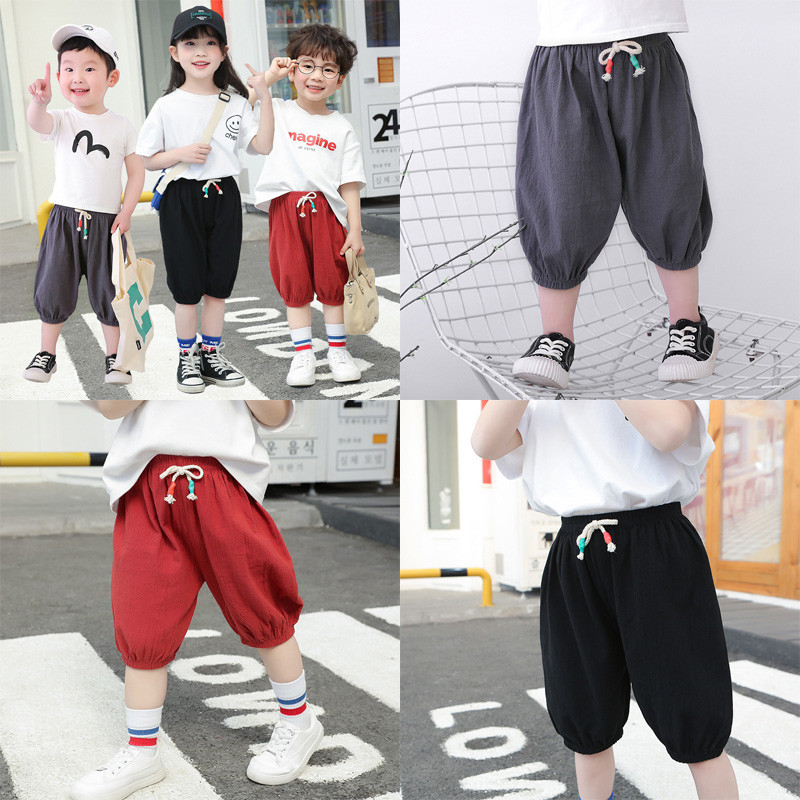 90-130 ม. กางเกงขาสั้นห้าจุดฤดูร้อนสําหรับเด็กผ้าฝ้าย ชุดกีฬาผู้หญิงเด็กชายและเด็กหญิง กางเกงฟองสบู่เด็ก กางเกงหกจุด สไตล์ต่างประเทศเวอร์ชั่นเกาหลี กางเกงขายาวเด็ก 1ขวบ 2ขวบ 3ขวบ 4ขวบ 5ขวบ