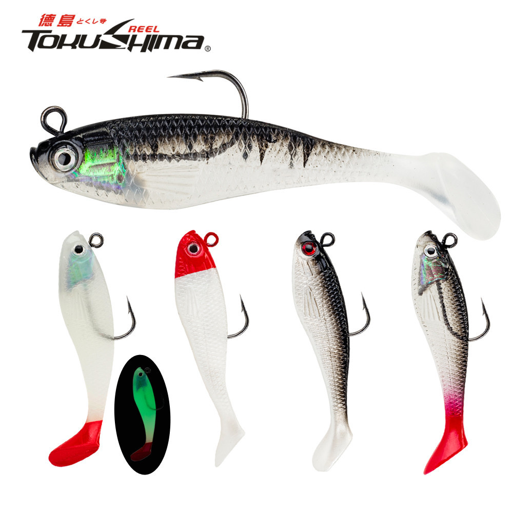 8 ซม./9g เหยื่อตกปลาอ่อนชุด Swimbait Jig Heads T Tail เหยื่อว่ายน้ํา Pre-Rigged Swimbaits ที่มีน้ําหนักตะขอ Crankbait ว่ายน้ํา Shad Lures เหยื่อว่ายน้ําสําหรับ Bass