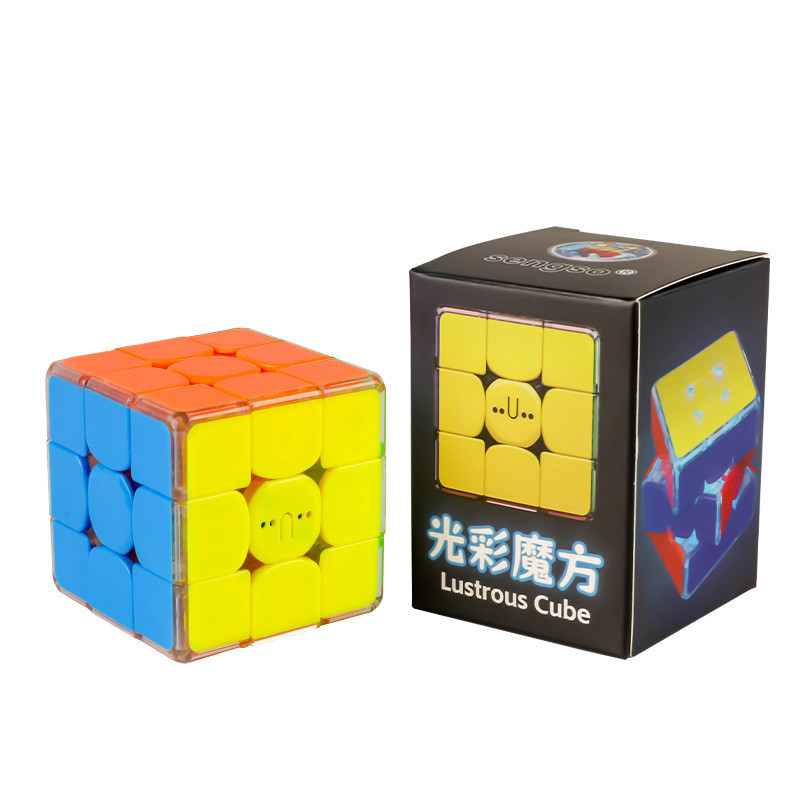 Shengshou Lustrous Cube 3x3 ความเร็วแม่เหล็ก Cube Night Glow ชาร์จ Cube ปริศนาของเล่น