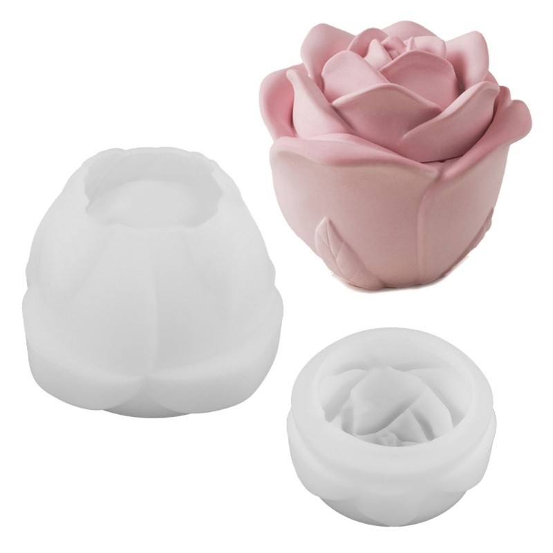 TREA Rose Flower Holder Molds for Making Cup Jewelry Case Storage Jar