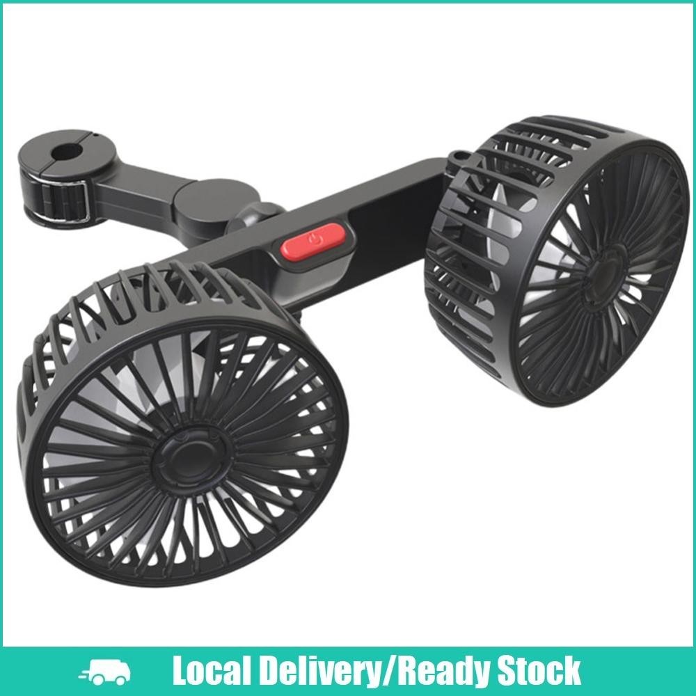 [จัดส่งในพื้นที่] รถที่นั่งกลับพัดลมระบายความร้อน360องศาหมุนรถพัดลมระบายความร้อนอากาศอัตโนมัติยูเอสบีพัดลมหมุนเวียนอากาศ3ความเร็วรถที่นั่งด้านหลังพัดลมอา
