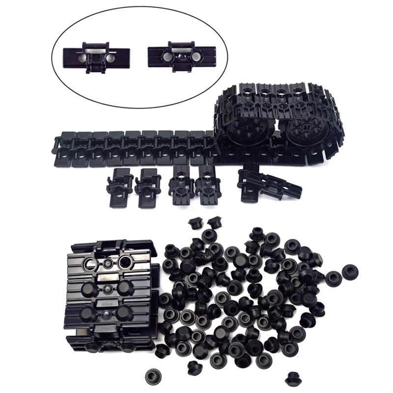 Moc เทคนิคโซ ่ ล ้ อส ่ วนอาคารบล ็ อกอิฐชิ ้ นส ่ วน Chain Link ยางเกียร ์ ล ้ ออิฐถังติดตาม DIY อุปกรณ ์ เสริม 57518 57519 24375 3708
