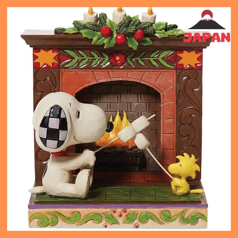 [Direct from Japan][Brand New]Enesco Jim Shore Peanuts Snoopy and Woodstock Fireplace Ornament 4.53" Multicolor