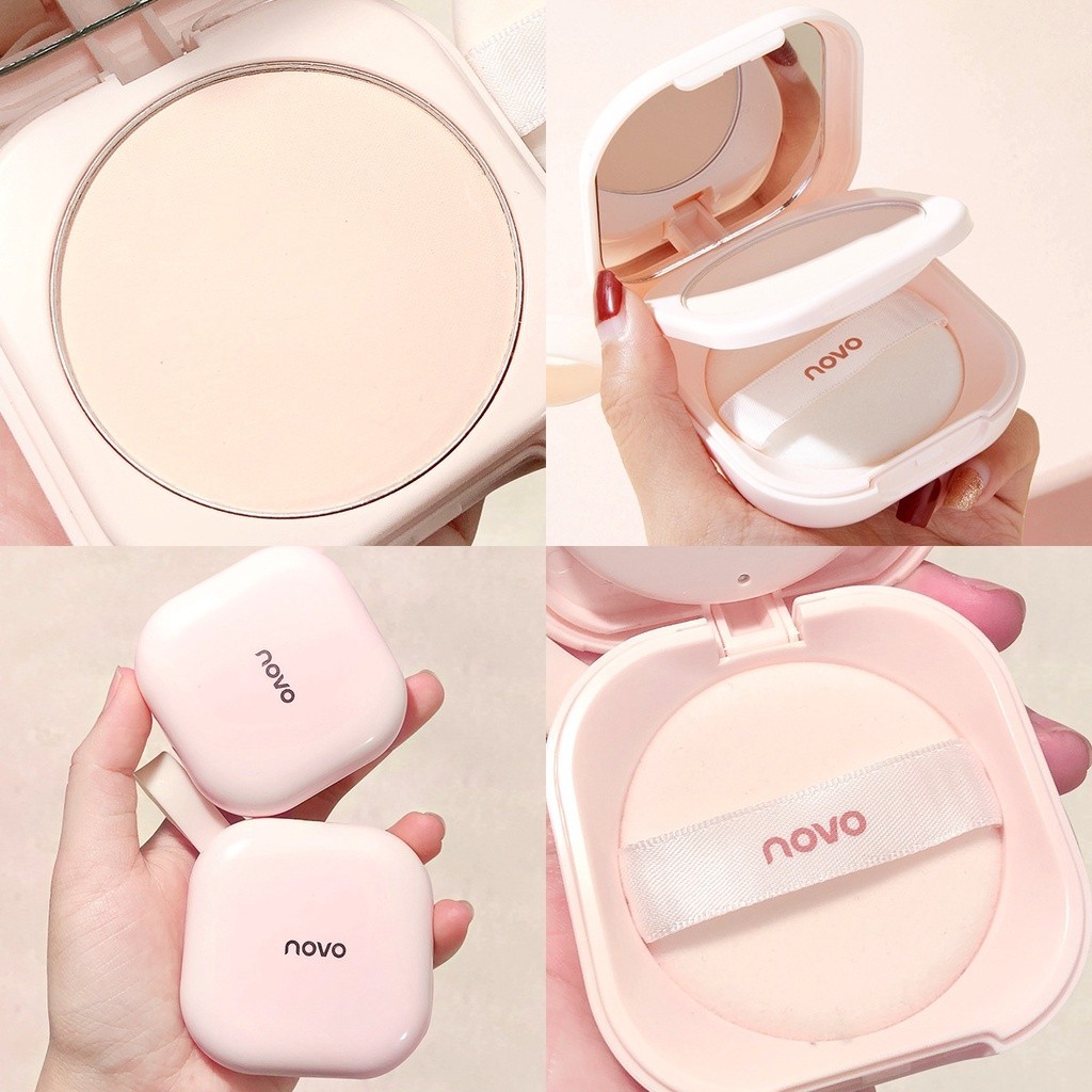 แป้งพัฟ คุมมัน เนื้อเนียนนุ่ม ปกปิด ผิวขาวกระจ่างใส ติดทน กันน้ำ NovoPowder