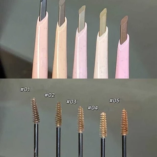 Flortte ดินสอเขียนคิ ้ วและเจลเขียนคิ ้ ว Two-In-One Double-Ended กันน ้ ํา Plush Matte คิ ้ ว Non-Clumping