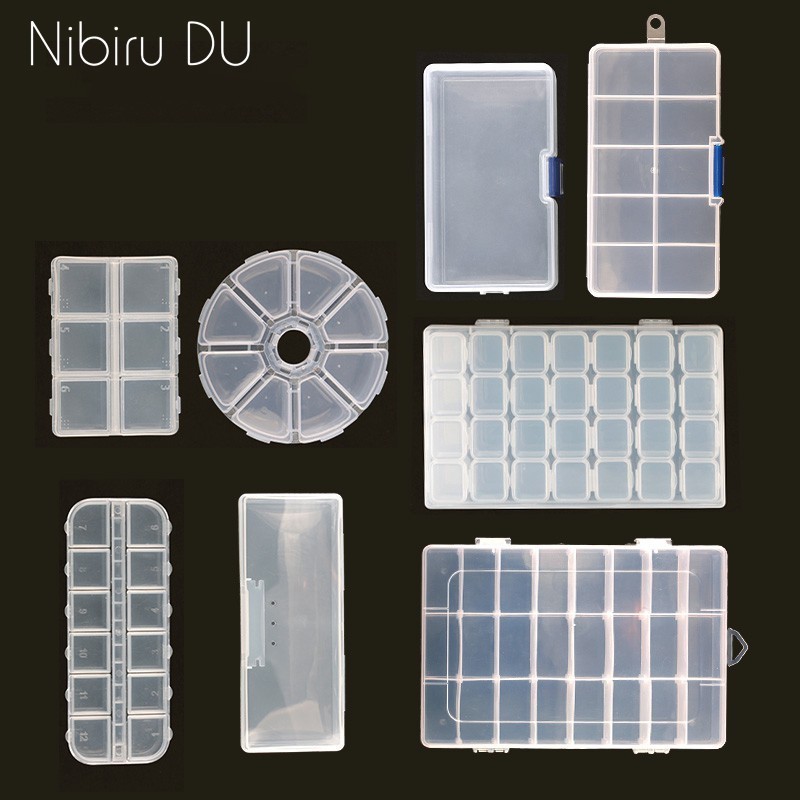 8 ประเภทเล ็ บ Art Storage Case Rhinestones พลาสติกใสคอนเทนเนอร ์ เปล ่ าสําหรับ Rhinestones ลูกปัด Organizer กล ่ อง