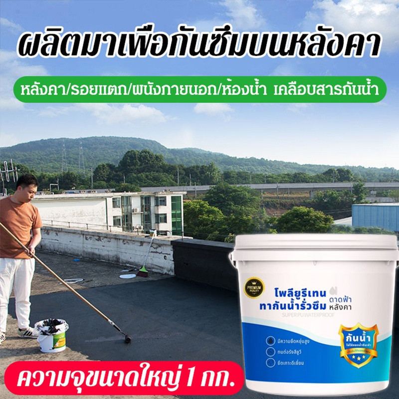 สีทากันรั่วซึม กาวกันน้ำรั่วซึม   ทนอุณหภูมิสูงไม่ละลาย แก้ปัญหานน้ำรั่วซึม  ฉลากไทย 1KG ราคา ถูกที่สุด ดีลบีเคเค แกลเลอรีภาพที่ 2