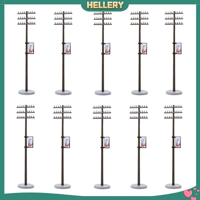 [HelleryTH ] เสา 10 ชิ ้ นสําหรับรถไฟ Rail Rail Railroad Park LANDSCAPE 1/100 Scale