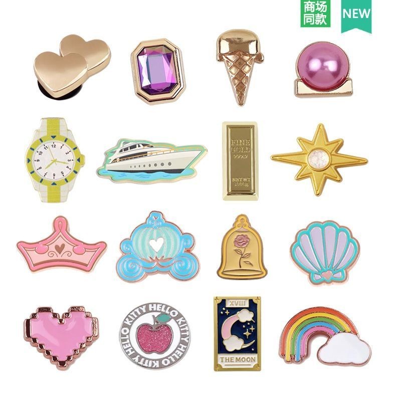 Crocs jibbitz charms รองเท ้ าโลหะดอกไม ้ ตกแต ่ งหัวเข ็ มขัด charm Crocs DIY อุปกรณ ์ เสริม Creative Matching Series