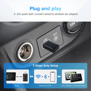 [local stock] ใหม่Wireless CarPlay Android Autoอะแดปเตอร์ไร้สายสมาร์ทมินิกล่องPlug And Play WiFi 5G Bluetooth 5.0 Fast Connect