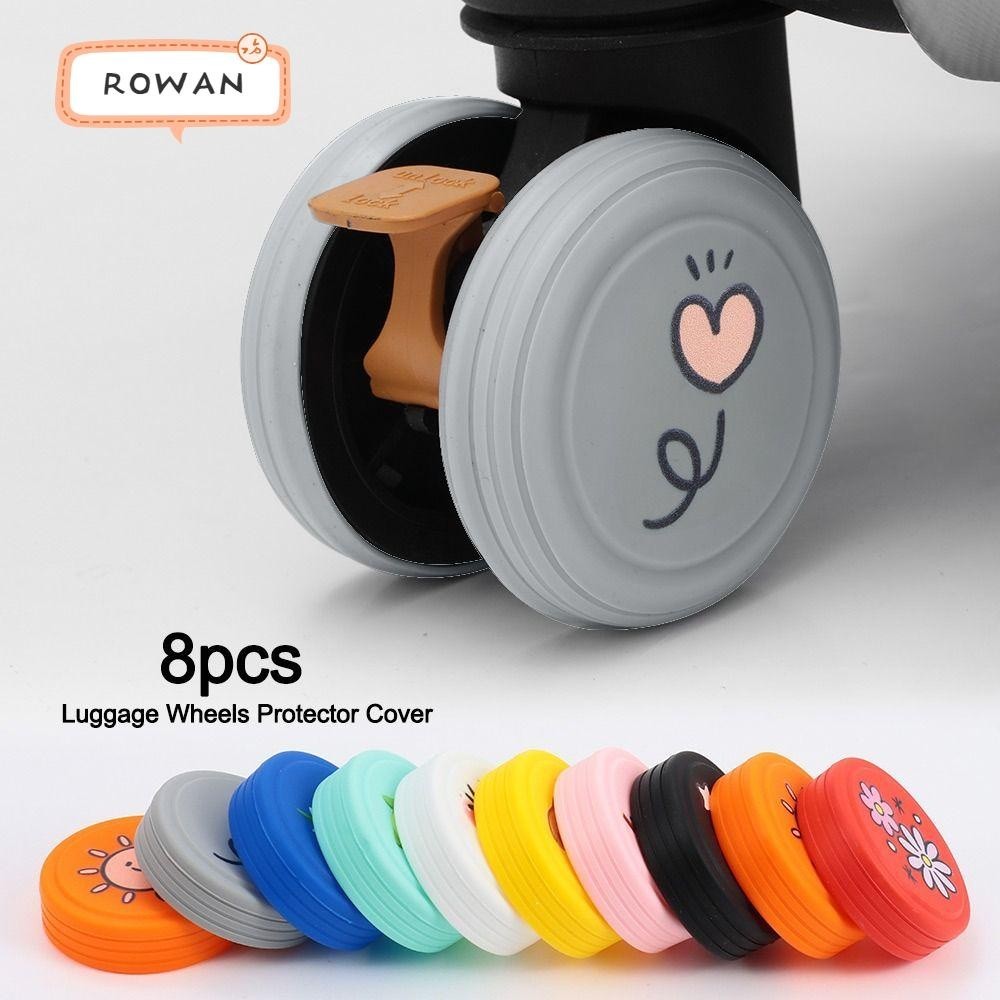 ROWAN Luggage Wheels Protector Cover, Silicone Anti-slip Suitcases Wheel Protection Rings, Reduce Noise Shock Absorption
