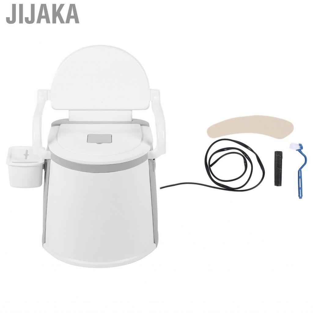 Jijaka Bedside Commode Toilet  Grey Strong Load Bearing High Stability Chair Detachable Armrests with Tissue Box for Bedroom