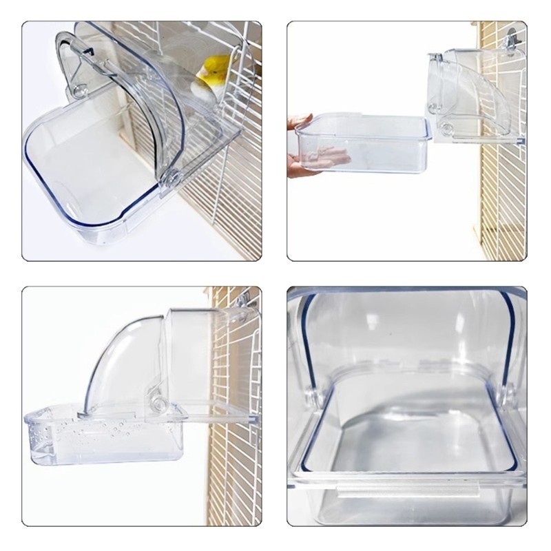 วิ่ง กล่องอาบน้ํานกห้องอาบน้ําแบบใสสําหรับกรงนกขนาดใหญ่ขนาดเล็กห้องเพาะพันธุ์ - รูปที่ 5