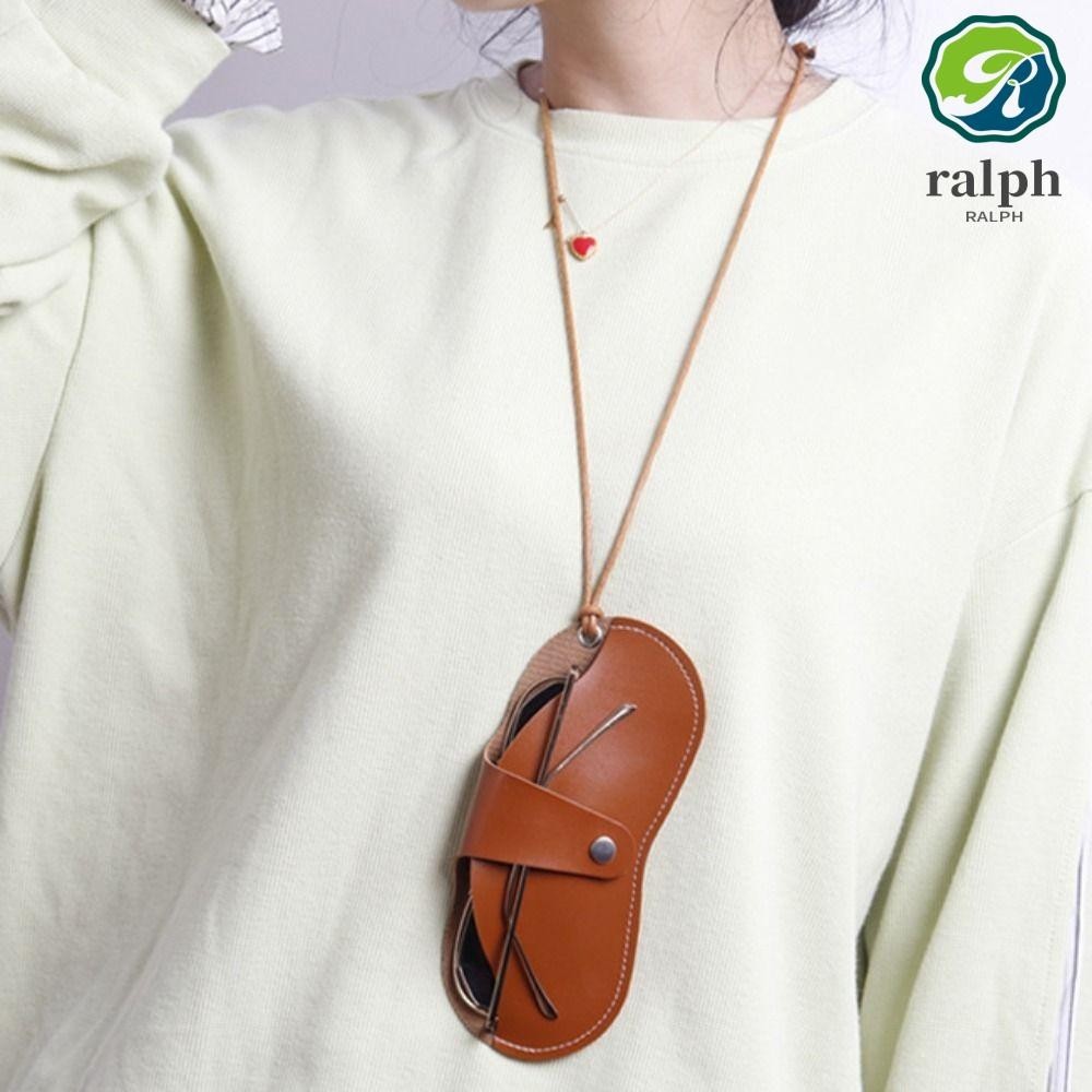คลิปเก็บแว่นกันแดด RALPH, กระเป๋าเก็บแว่นตาหนัง Pu สีทึบ, กระเป๋าใส่แว่นตาอเนกประสงค์แบบเชือกแขวนคอแบบนุ่มกระเป๋าใส่แว่นตา