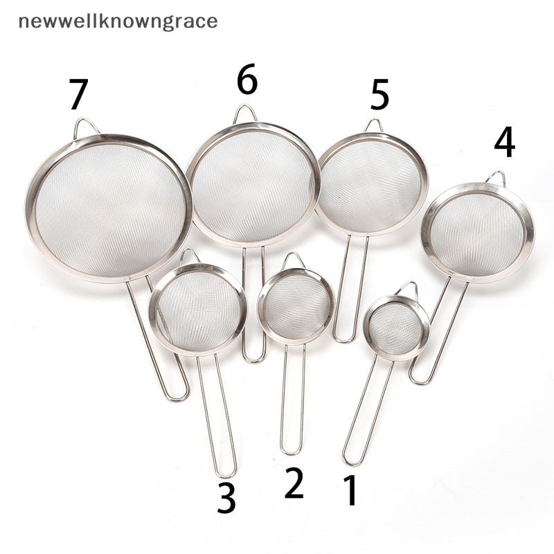 Newwellknowngrace ห ้ องครัวสแตนเลสลวดตาข ่ ายกรองน ้ ํามันแป ้ ง Colander Sifter SieveKitchen สแตนเลส TH