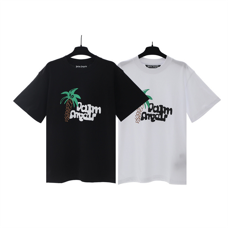 Street แฟชั่น 9AL7M ผู้ชายและผู้หญิงผ้าฝ้ายเสื้อยืดมะพร้าวตัวอักษรเสื้อแขนสั้นเสื้อลําลอง Unisex