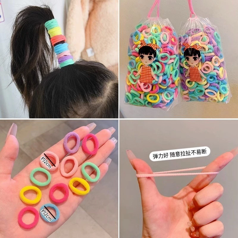 100 ชิ้น เซต ยางรัดผม สําหรับเด็ก แฟชั่นเกาหลี ที่เรียบง่าย ยืดหยุ่นสูง ยางรัดผม เด็กผู้หญิง เครื่องประดับผม thumbnail 10