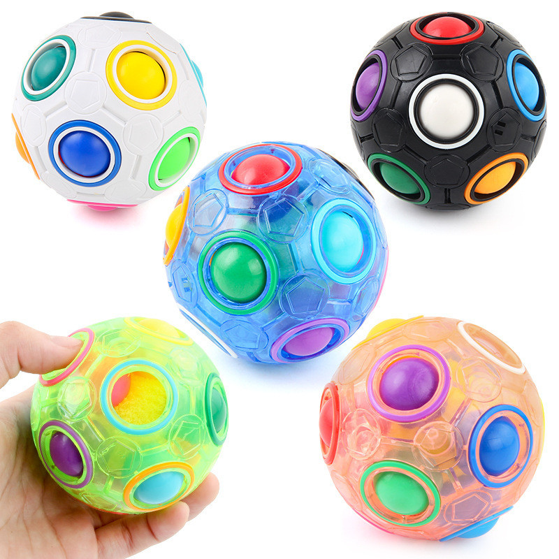 Magic Rainbow Puzzle Ball Speed Cube Ball สนุกความเครียด Reliever สมอง Teaser การจับคู่สี 3D ปริศนาของเล่นเด็กวัยรุ่นผู้ใหญ่
