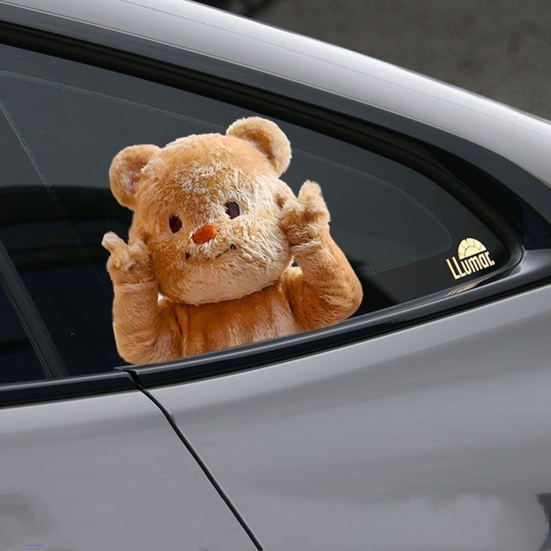 3ง ความเที่ยงตรงสูงสติกเกอร์รถ, ตุ๊กตาเนย, น่ารักตุ๊กตาหมีเกาก้น, กระจกตัวรถ, ตกแต่งส่วนบุคคล, สติ๊กเกอร์ติดกระ