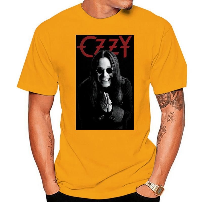 Ozzy Osbourne โปสเตอร์ V4 เสื้อยืดสีดําทุกขนาด S-XXL-5XL ผ้าฝ้ายคุณภาพสูง Tops Tee เสื้อ