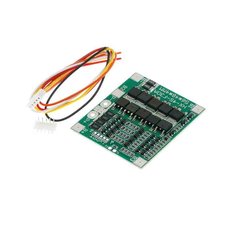 4s 14.8V แบตเตอรี่ลิเธียมป้องกันบอร์ดสมดุล 4S 12.8V แบตเตอรี่ลิเธียมเหล็กฟอสเฟตแบตเตอรี่ 30A