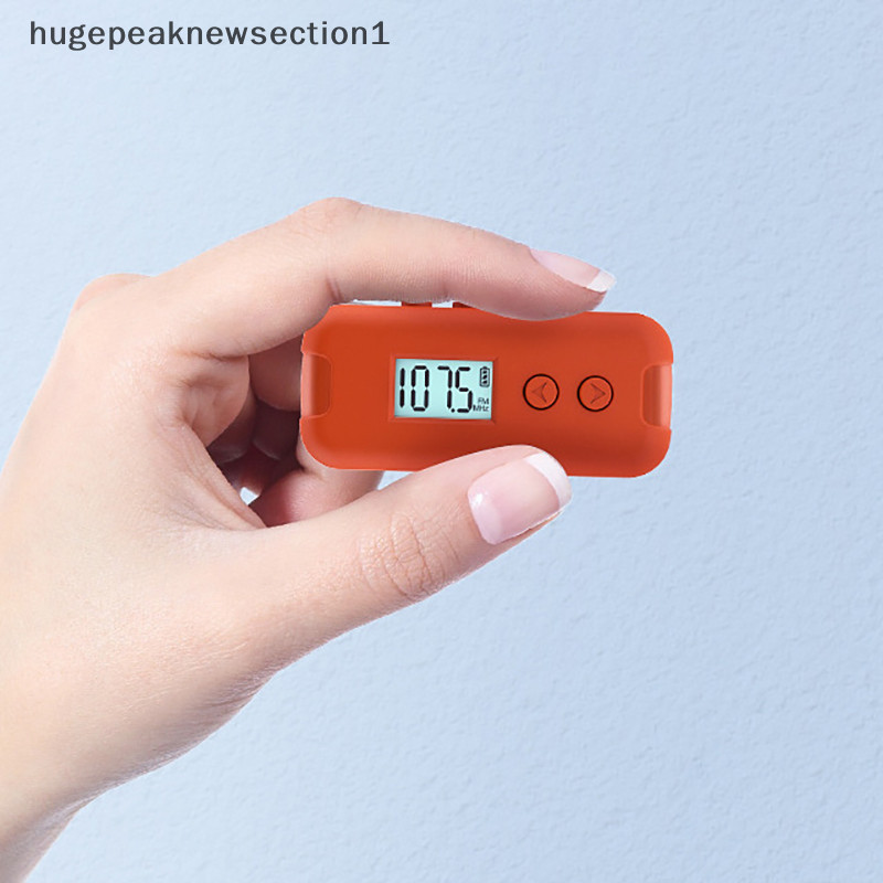 Bigpeaknewsection1 Pocket FM Radio แบบพกพา 50-108MHZ Audio เครื่องรับวิทยุจอแสดงผล LCD กีฬากลางแจ้งมือถือ