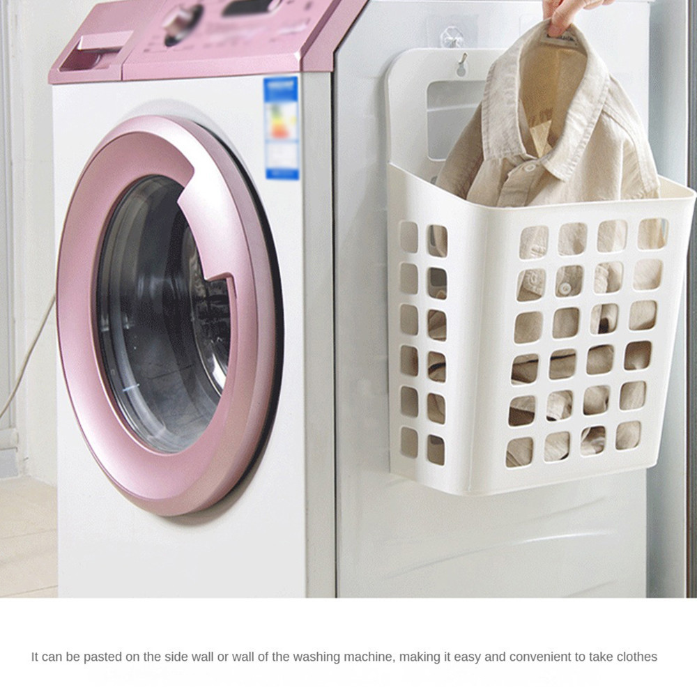 ตะกร้าผ้าสกปรกพับได้ ดีไซน์ใช้งานได้จริง ตะกร้าผ้าสกปรกพับได้ ขนาดกะทัดรัด อเนกประสงค์ แขวนผนังได้ ซักรีด จัดส่งรวดเร็ว - รูปที่ 4