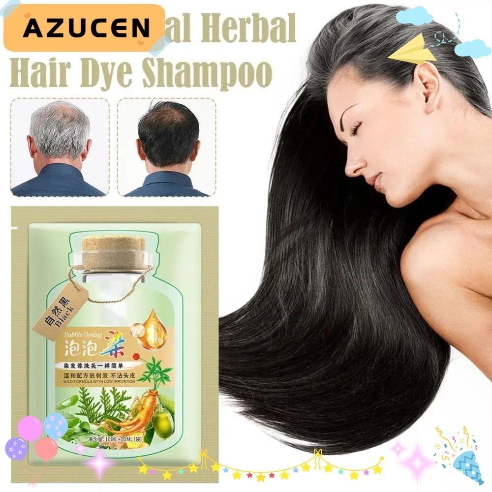 Azucen Bubble Hair Dye, No Stimulating Hair Color Shampoo, Effective Long-lasting Easy To Wash Hair Coloring Shampoo Men