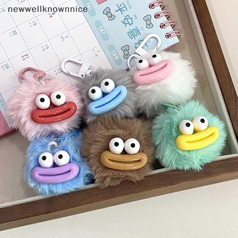 Newwellknownnice ไส้กรอกปากผม Ball Key Chain ตลกตุ๊กตา Plush จี้ Key แหวน Ch กระเป๋าเป้สะพายหลังตกแต่งรถกระเป๋าอุปกรณ์เสริม TH