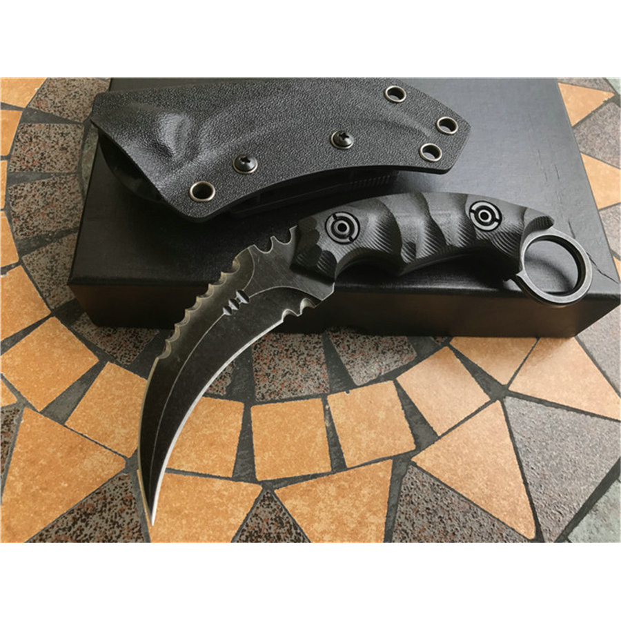 Karambit Shadow K Sheath G10 Handle D2 Cutting Blade Outdoor Knife Small Claw Knife Sharp Outdoor Ca