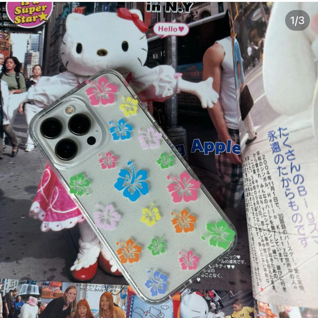 กลิตเตอร ์ สีดอกไม ้ ขนาดเล ็ กเหมาะสําหรับ Apple 15promax เคสโทรศัพท ์ 14/1312 เคสนุ ่ ม XR/XSMAX/8 เคสโทรศัพท ์ 7p ทนแรงกระแทก