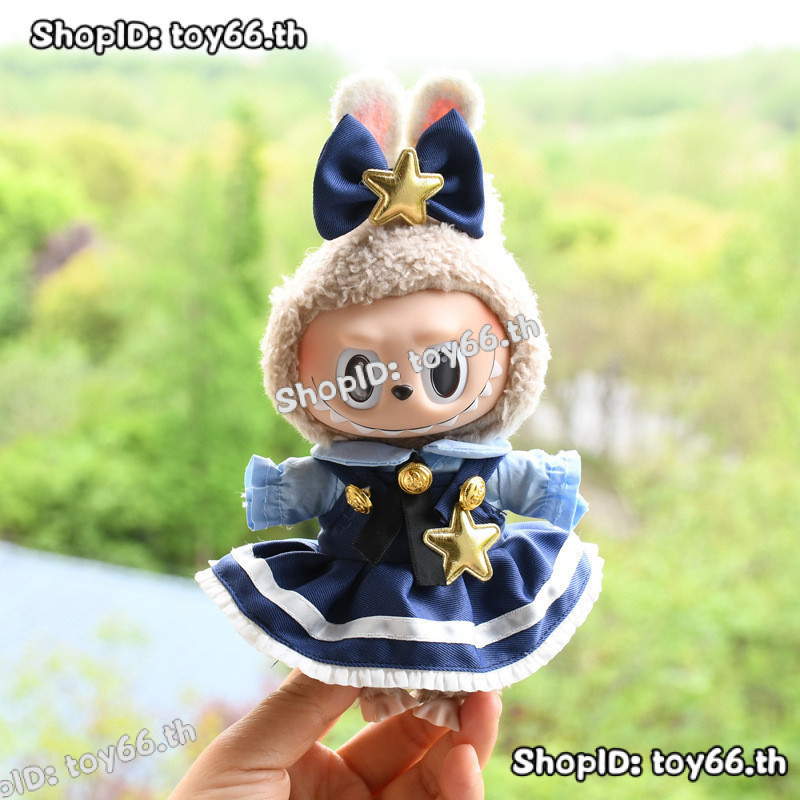 【ไม่รวมตุ๊กตา】กระโปรง+กิ๊บติดผม,เหมาะ labubu v1
