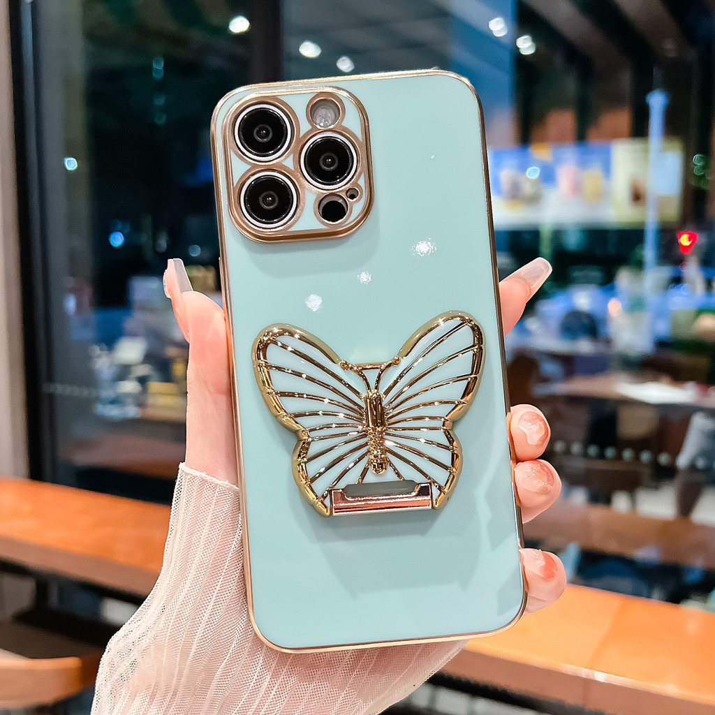 Motorola Moto Edge E20 E7 7 Plus E6S 2020 20 G10 G20 G30 G9 Power Play Plusแฟชั่นสีทึบหรูหราผีเสื้อข