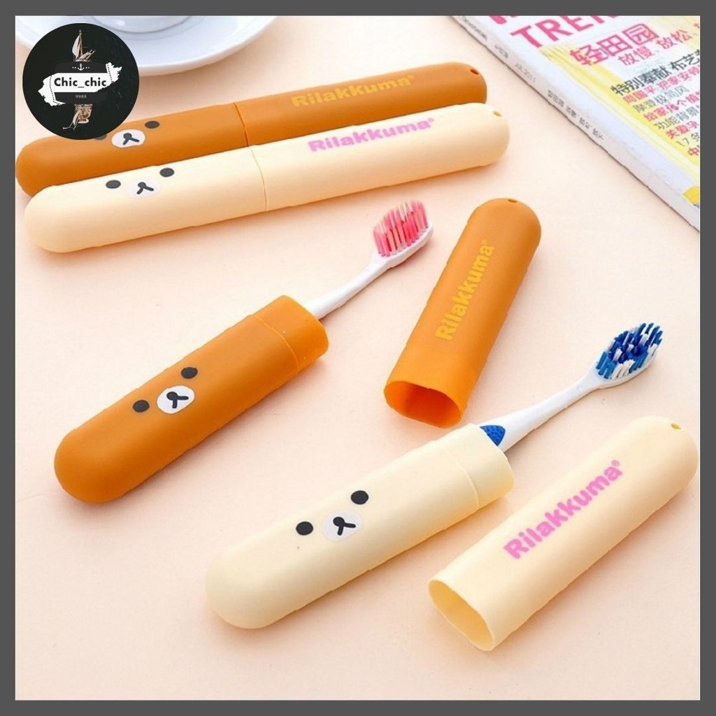 กล่องเก็บแปรงสีฟัน พิมพ์ลายหมี แบบพกพา 1 ชิ้น #W-0016