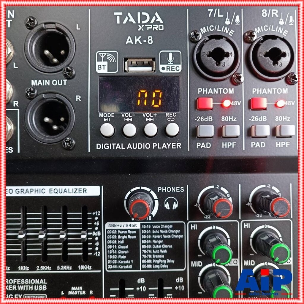 TADA AK-8 MIXER มิกเซอร์ มิกเซอร์อนาล็อก 8 แชนแนล มิกซ์ เครื่องผสมสัญญาณเสียง ธาดา AK 8 AK8 เอไอ-ไพศาล