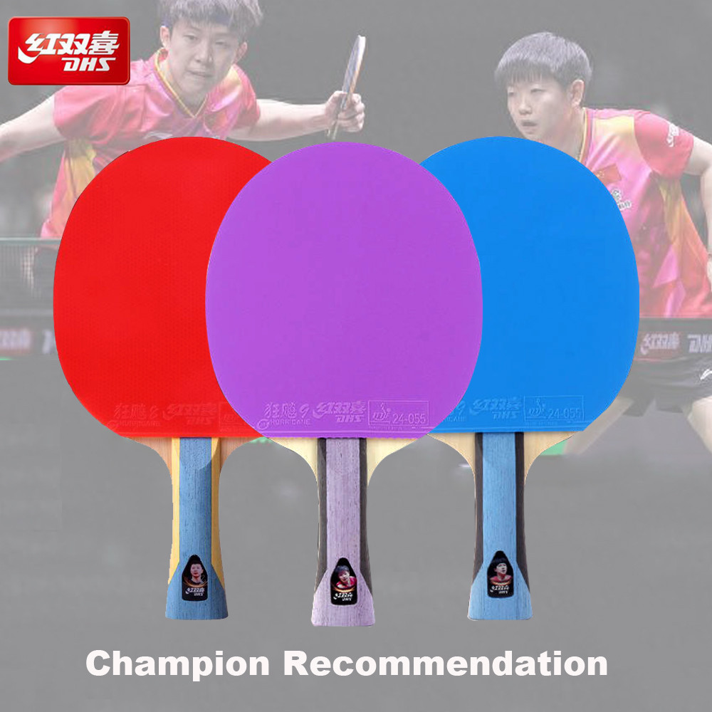Original DHS 6Star ไม ้ ปิงปองมืออาชีพปิงปองค ้ างคาว Hurricane3/Hurricane9 ยาง