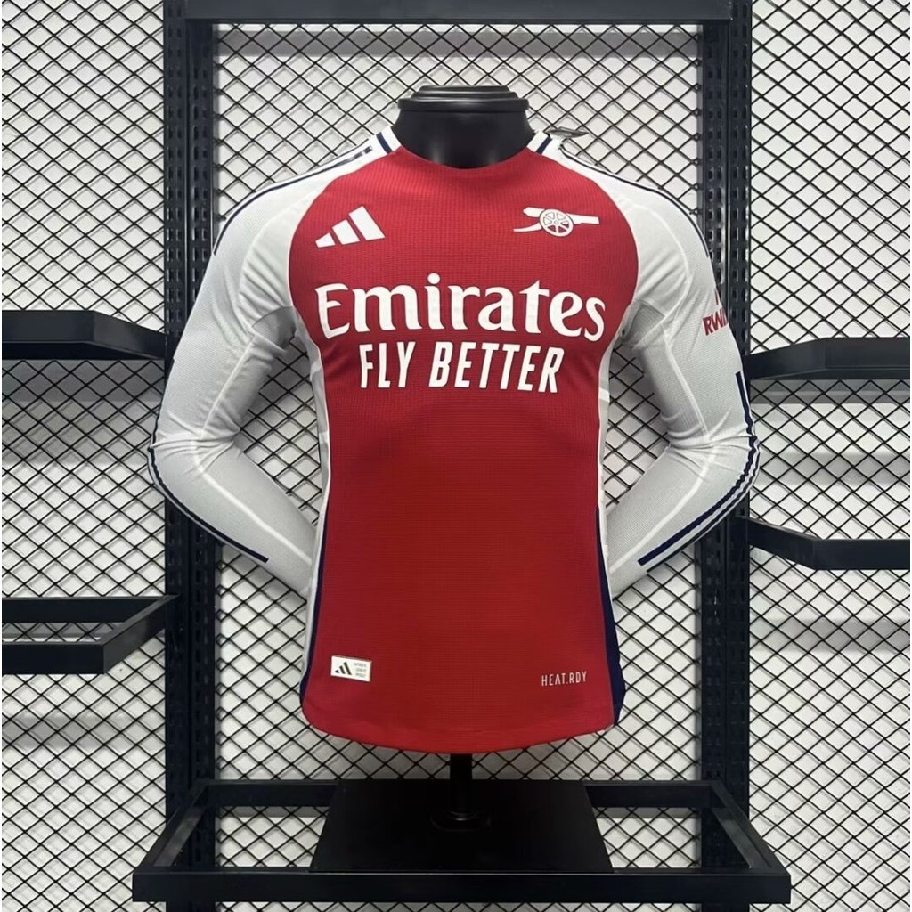 24-25 Arsenal Home แขนยาว Player Edition เสื ้ อฟุตบอลคุณภาพสูงแขนยาวเสื ้ อฟุตบอล AAA +