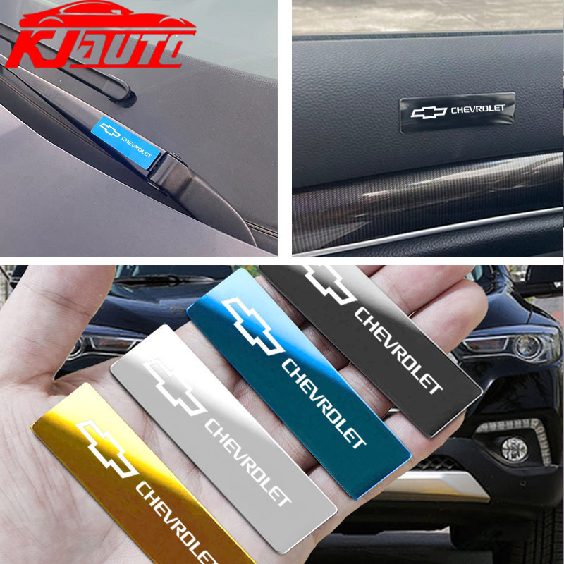 Chevrolet รถ Body Fender ด้านข้างโลหะสติกเกอร์สัญลักษณ์หน้าต่างอัตโนมัติสติกเกอร์ตกแต่งสติกเกอร์ปัดน้ําฝนรถยนต์สําหรับ Cruze Spin Onix Omega Sonic Aveo Captiva Spark Tracker อุปกรณ์