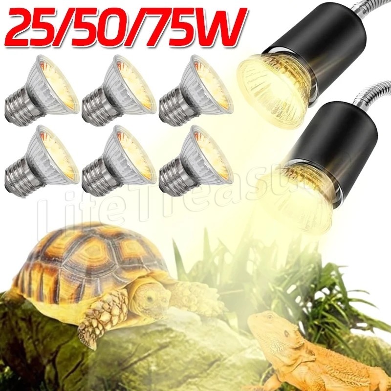 25/50/75w UVB หลอดไฟสัตว์เลื้อยคลาน - Turtle Basking UV Light Bulbs - แสงความร้อน - Full Spectrum Sunlamp - โคมไฟทําความร้อนสําหรับสัตว์เลี้ยงสัตว์เลื้อยคลาน - สําหรับ Sambians Lizards