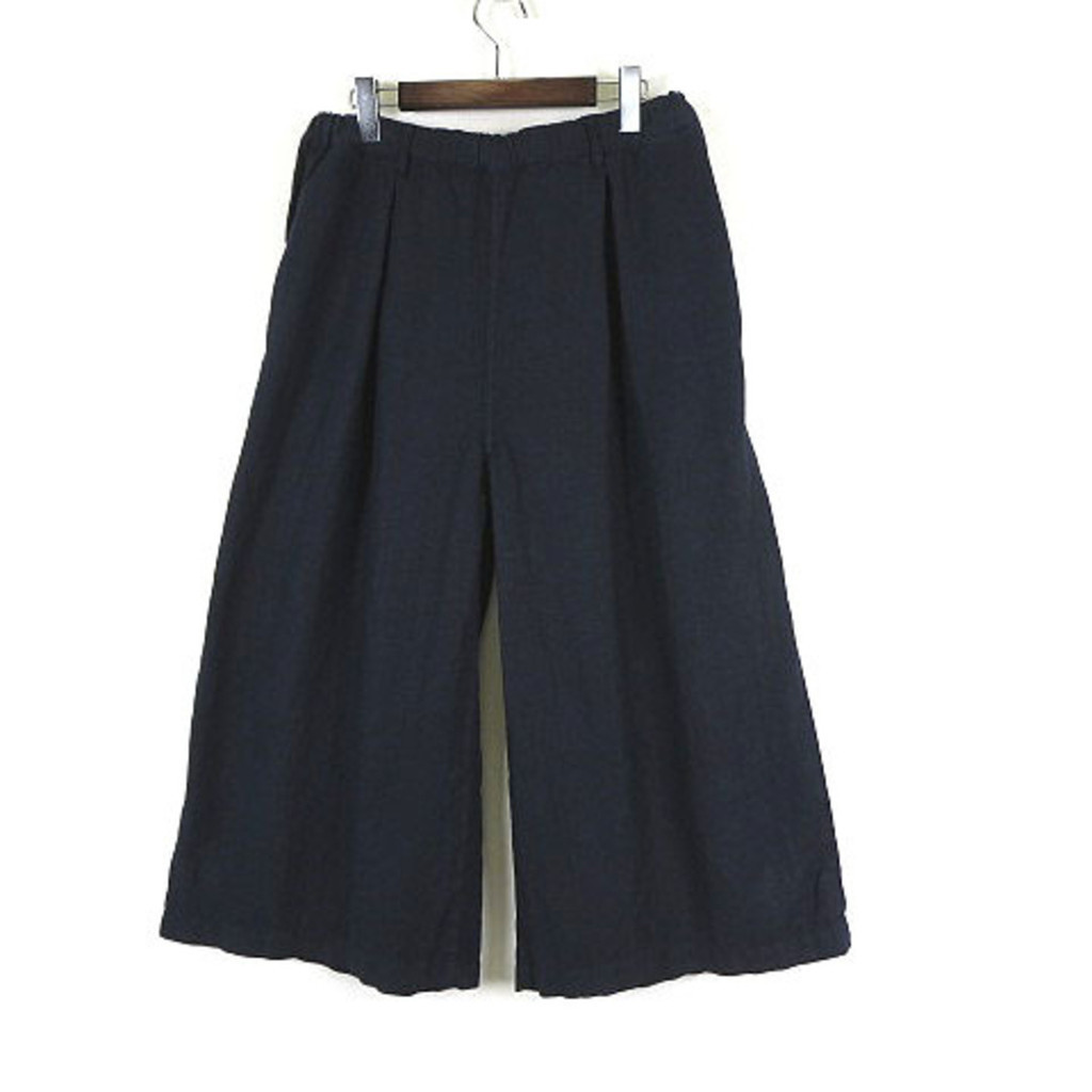 Domingo Pants Linen Culottes 14-113V Gaucho Hemp M Navy Direct from Japan Secondhand