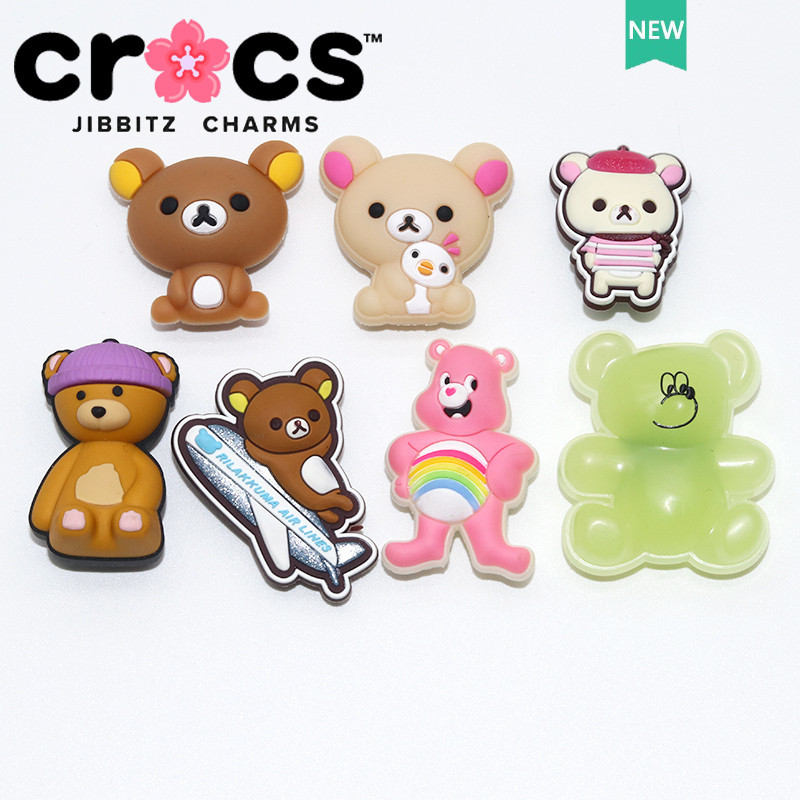 Jibbitz crocs charms หัวเข็มขัดรองเท้ารูอุปกรณ์เสริมการ์ตูนหมีน่ารักแฟชั่นตกแต่งหัวเข็มขัดอุปกรณ์เสริมรองเท้า