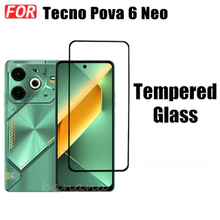 3 IN 1 Tecno Pova 6 Neo ฟิล์มกระจกนิรภัยสําหรับ Tecno Pova 6 Pro 5 Pro 4 Pro Camon 30 Pro คลุมทั้งหมดป้องกันหน้าจอกระจก + ฟิล์มเลนส์กล้อง + ฟิล์มด้านหลัง