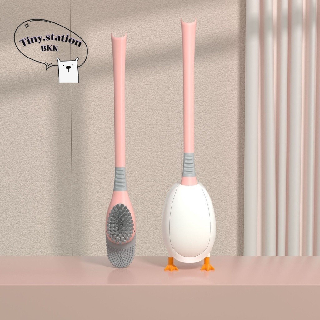 มาใหม่ เซ็ทแปรงขัดห้องน้ำรูปเป็ด สีฟ้า ชมพู แปรงขัดทำความสะอาดอเนกประสงค์