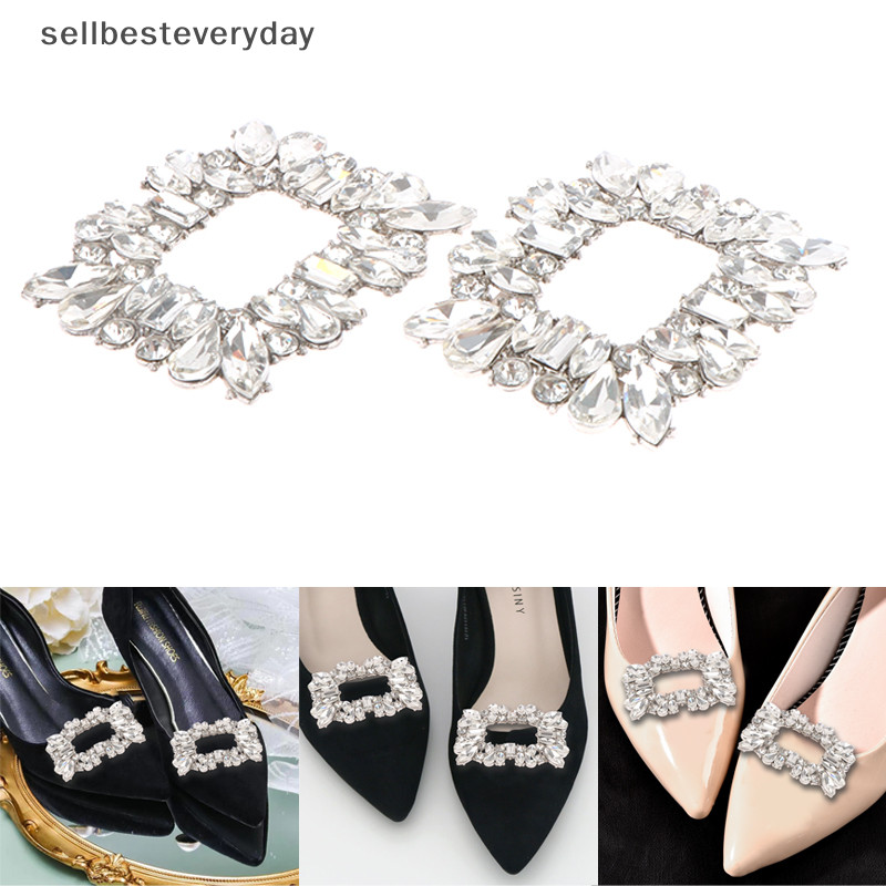 Seth 1PC Rhinestone รองเท้าคลิปโลหะรองเท้าหัวเข็มขัดผู้หญิงงานแต่งงานรองเท้าส้นสูงตกแต่ง Vary