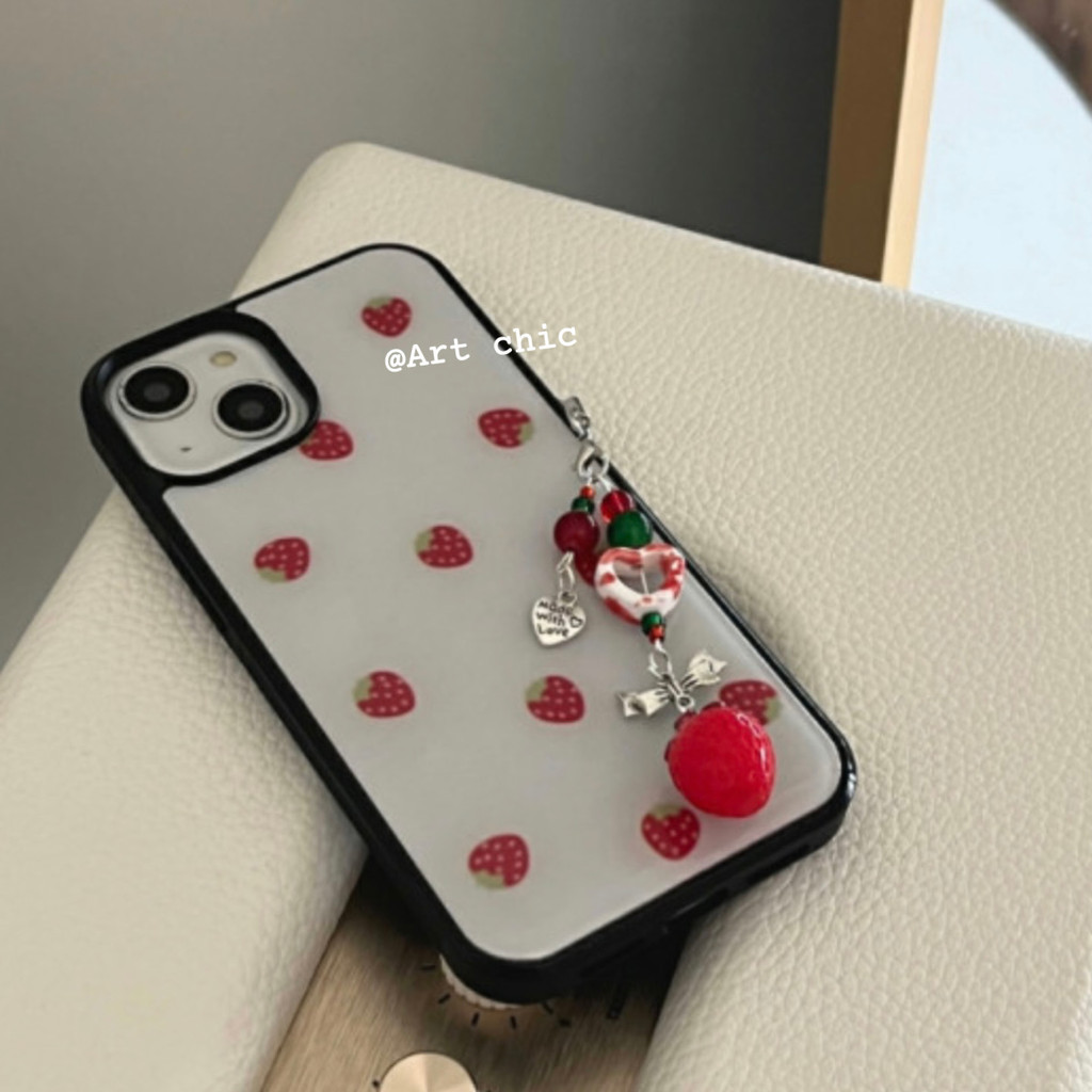 เกาหลี Instagram Bright Early Spring Raspberryเคสโทรศัพท์แม่เหล็กอ่อนโยนเหมาะสําหรับiPhone 13 Pro/14 Promax Apple 15/12/14 เคสโทรศัพท์Protector