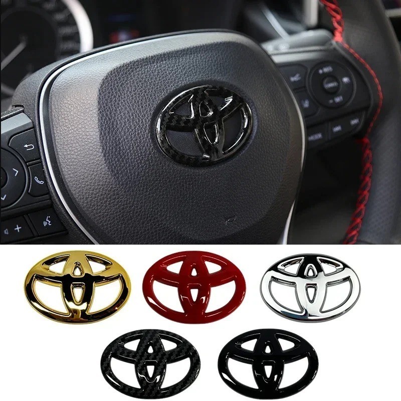 ◀️จัดส่งจากประเทศไทย​▶️6.7 x 4.5 ซม Toyota logo สติกเกอร์ตกแต่งพวงมาลัยรถยนต์ 【โปรดตรวจสอบขนาดก่อนซื้อ! 】